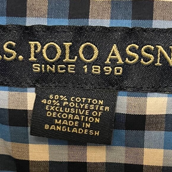 U.S. POLO Assn Plaid Button-Down Shirt Men's Size X-Large Long Sleeve Polo - Picture 3 of 3